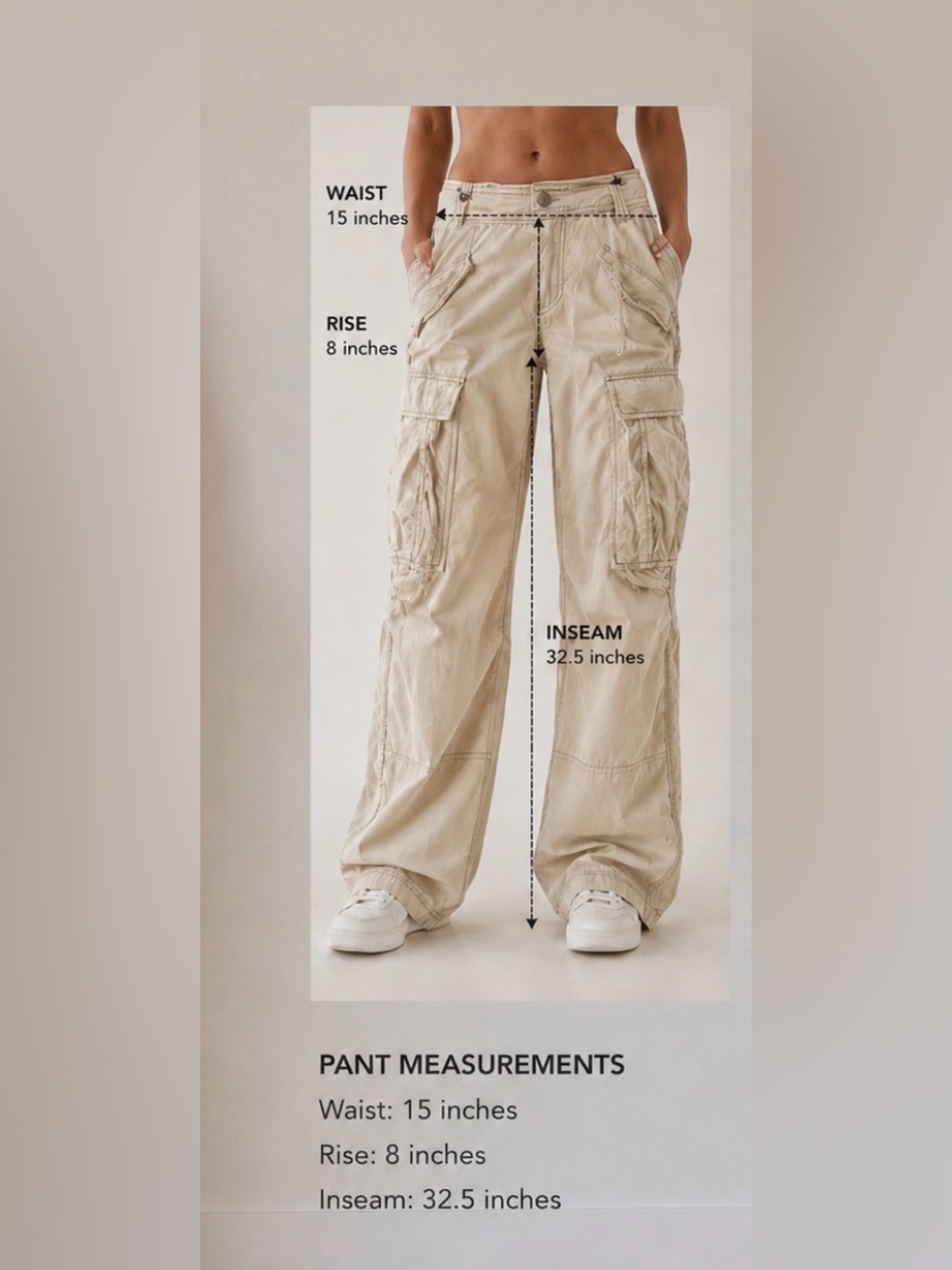 Free People Vintage Cargo pants Tan size 6 - Picture 2 of 14